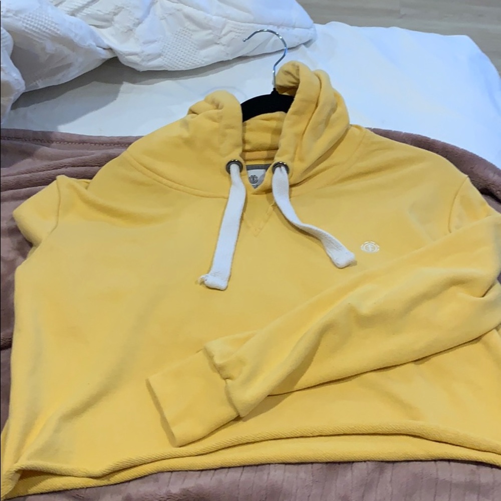 Yellow cropped hoodie